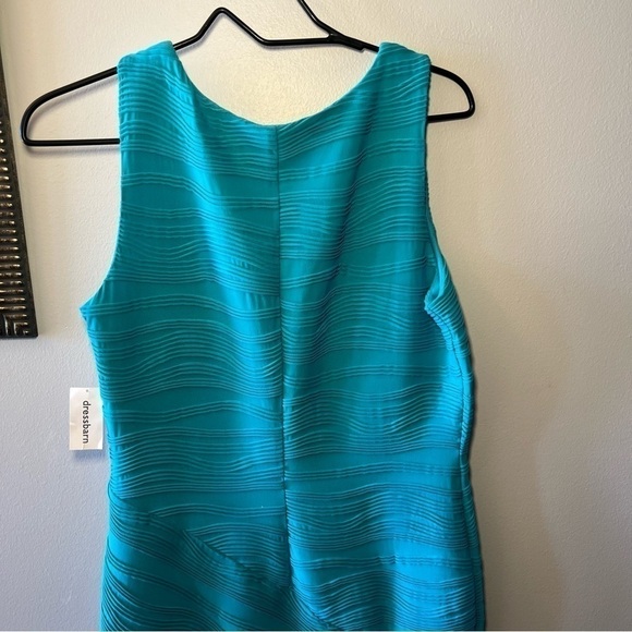 Roz & Ali Womens 8 Sleeveless Wavy Aqua Blue Green Bodycon Stretch Dress - Picture 7 of 15